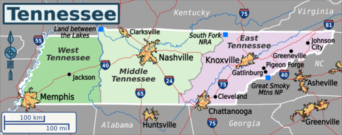State of Tennessee Regions